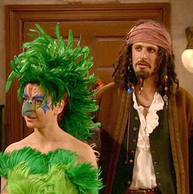 lily en marshall als piraat en papegaai kostuums